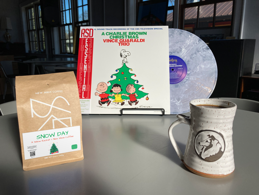 Guaraldi, Vince - Charlie Brown Christmas (RSD Essential, Snowstorm Vinyl) + Snow Day Coffee (12oz. Whole Bean Roast from New Wave Coffee Roasters)