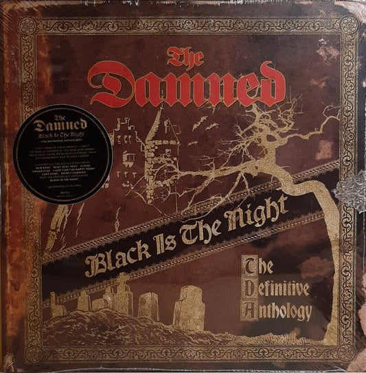 Damned, The - Black Is the Night: The Definitive Anthology (4 x Vinyl) (Gold Vinyl) (Pre-Loved) - M - Damned, The - Black Is the Night: The Definitive Anthology (4xLP) (Gold Vinyl) - LP's - Yellow Racket Records