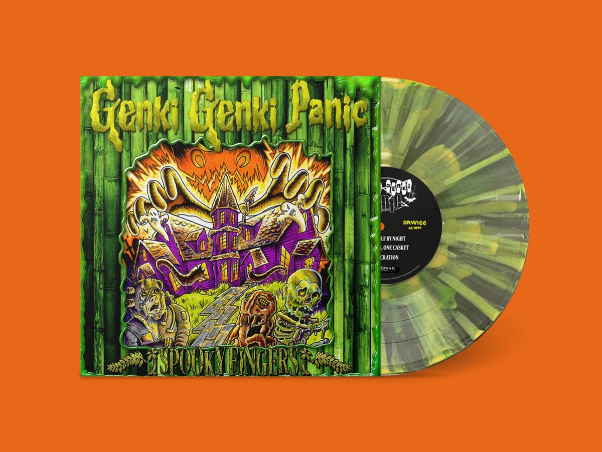Genki Genki Panic - Spooky Fingers (Translucent Crystal Slime Green 10" Vinyl EP) - N - Genki Genki Panic - Spooky Fingers (Translucent Crystal Slime Green 10" Vinyl EP) - LP's - Yellow Racket Records