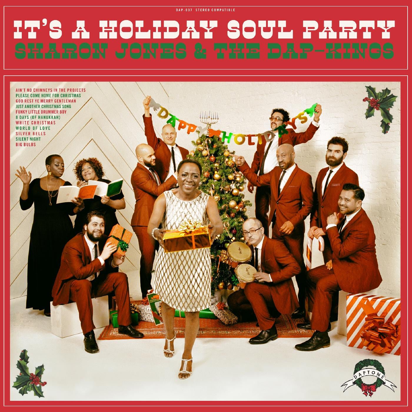 Jones, Sharon & The Dap-Kings - It's A Holiday Soul Party (Candy Cane Color Vinyl) - 823134993716 - LP's - Yellow Racket Records