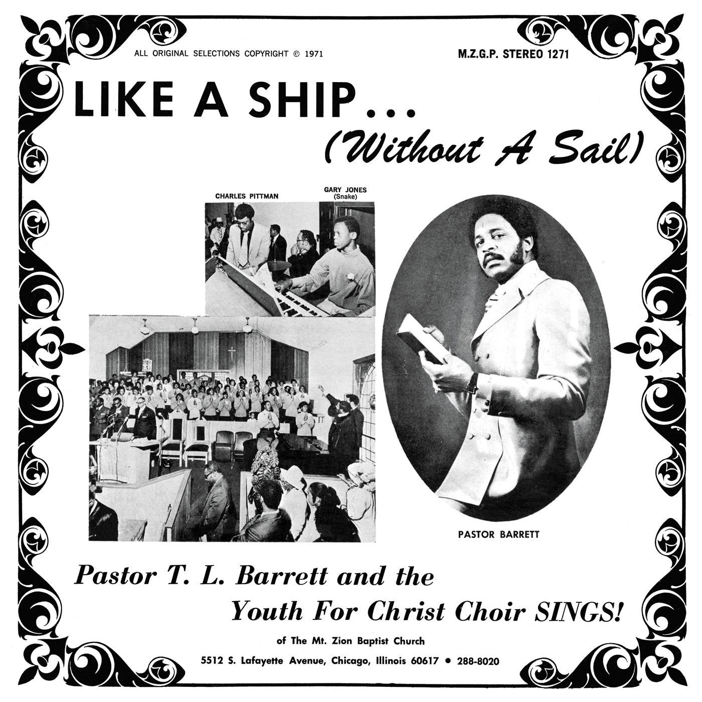 Barrett, Pastor T.L. - Like a Ship (Without a Sail) (Clear Vinyl with Black Splatter)