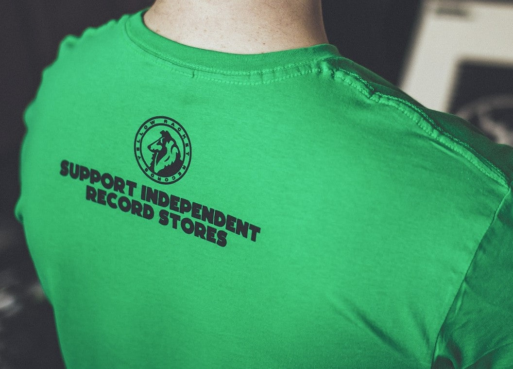 "Indie Is Not A Genre" / "Support Independent Record Stores" Surf / Green T-Shirt