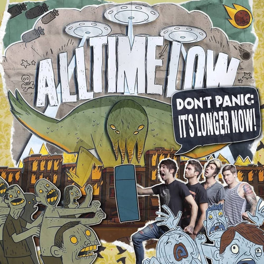 All Time Low - Don't Panic: It's Longer Now (Green/White/Yellow Vinyl) (Pre-Loved) - NM - 790692076314 - LP's - Yellow Racket Records
