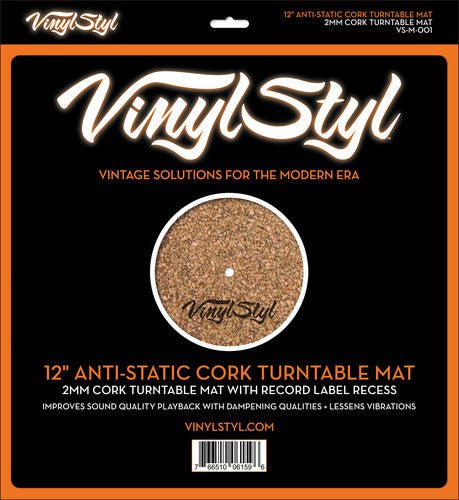 Vinyl Styl - 12" Anti-Static Cork Turntable Mat - 766510061596 - Vinyl Accessories - Yellow Racket Records